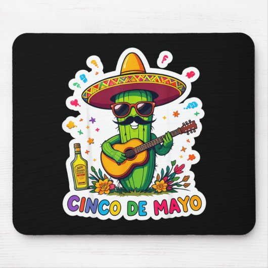 Cinco de mayo funny mexican cactus sunglassesCinco マウスパッド (正面)