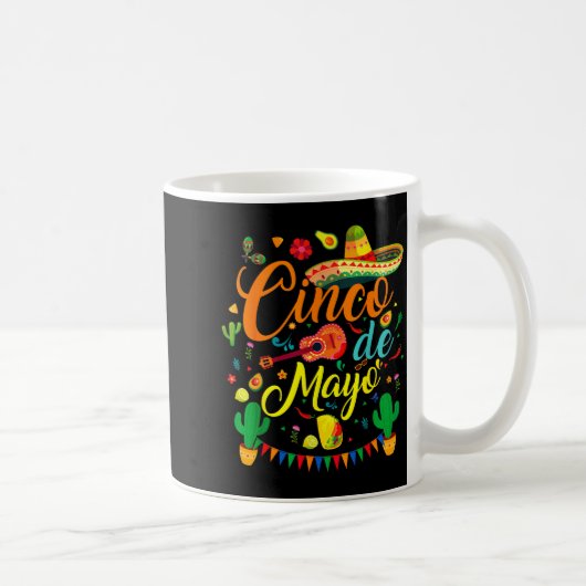 Cinco de mayo funny mexican fiesta party 5 de mayo コーヒーマグカップ (右)
