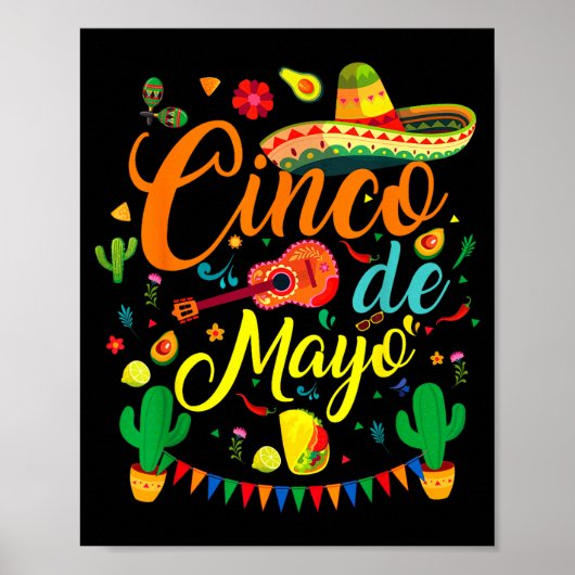Cinco de mayo funny mexican fiesta party 5 de mayo ポスター (正面)