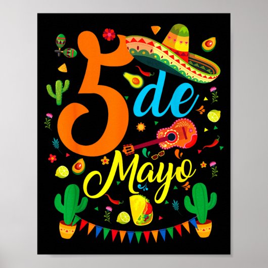 Cinco de mayo funny mexican fiesta party 5 de mayo ポスター (正面)