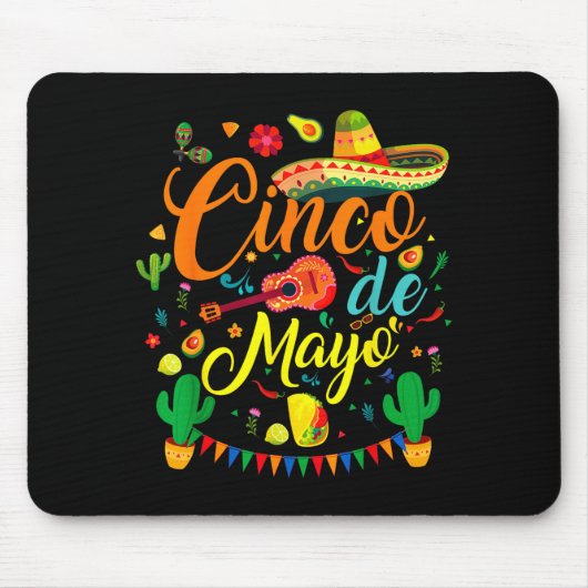 Cinco de mayo funny mexican fiesta party 5 de mayo マウスパッド (正面)