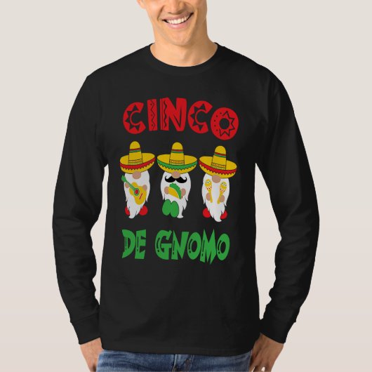 Cinco De Mayo Gnomo 3 Fiesta Gnomes Eat Tacos Tres Tシャツ (正面)