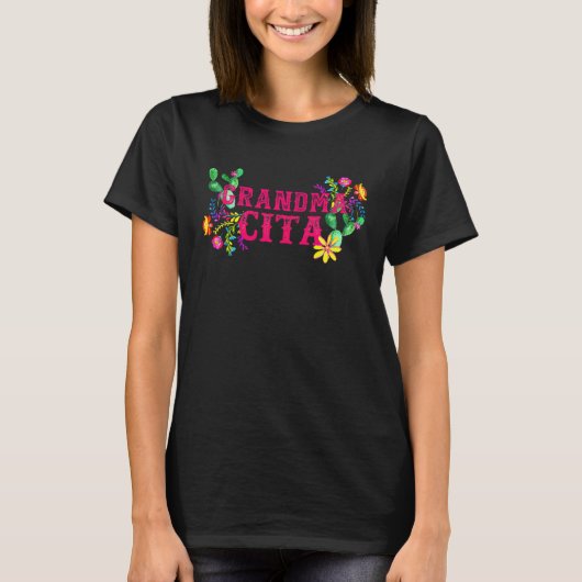 Cinco De Mayo Grandma Cita Floral Mexican Fiesta Tシャツ (正面)