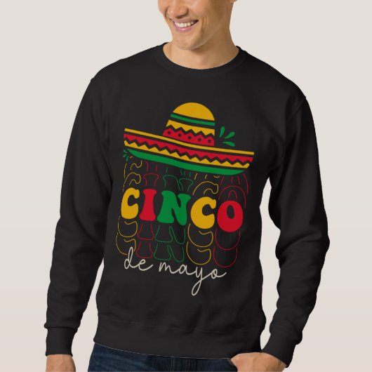Cinco De Mayo Groovy Mexican Fiesta 5 De Mayo Somb スウェットシャツ (正面)