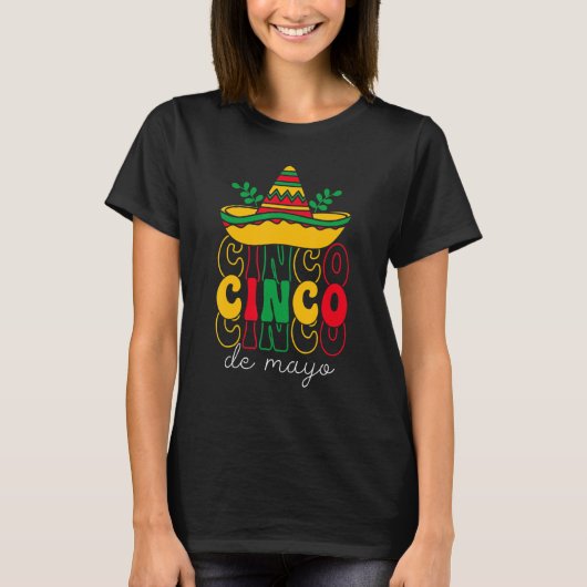 Cinco De Mayo Groovy Mexican Fiesta 5 De Mayo Somb Tシャツ (正面)