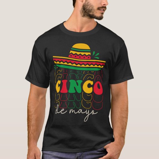 Cinco De Mayo Groovy Mexican Fiesta 5 De Mayo Somb Tシャツ (正面)