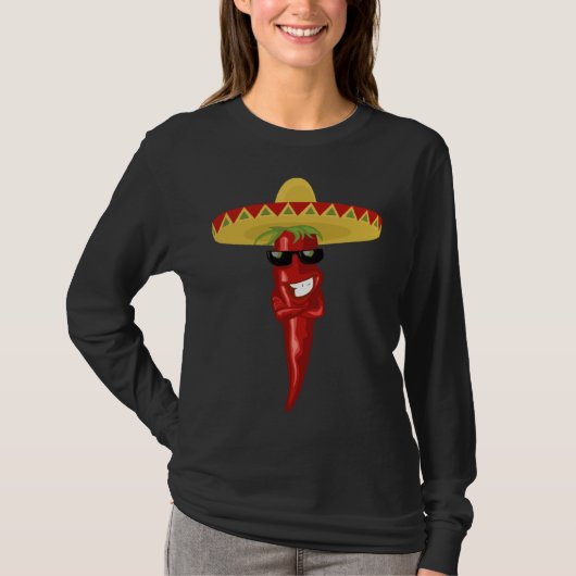 Cinco de mayo hot chilli pepper Cinco de mayo Fies Tシャツ (正面)