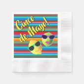 Cinco de Mayo Lemon Lime Paper Napkin 縁ありカクテルナプキン (正面)