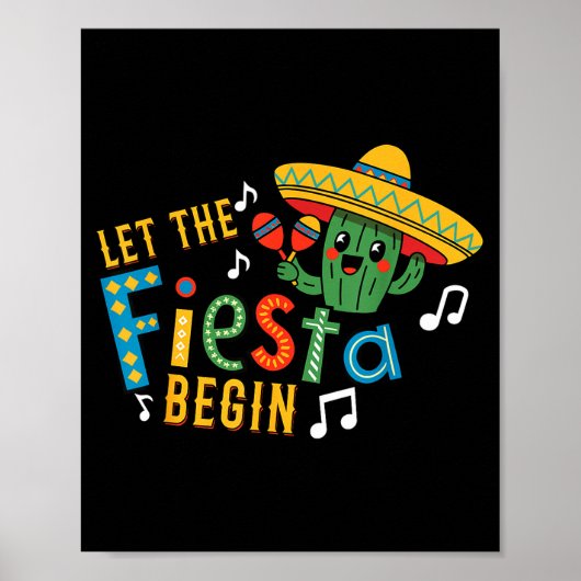 Cinco de mayo let the fiesta begin funny mexicanCi ポスター (正面)