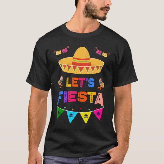 Cinco De Mayo Let's Fiesta Cactus Sombrero Hat Tシャツ (正面)