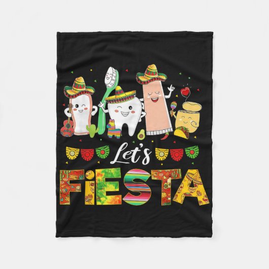 Cinco De Mayo Lets Fiesta Dental Squad おもしろい Ties フリースブランケット (正面)