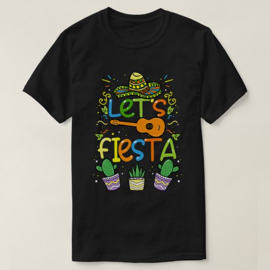 Cinco de Mayo Lets Fiesta Mexicanパーティー Tシャツ (デザイン正面)