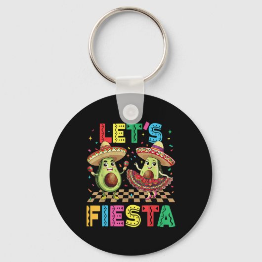 Cinco De Mayo Lets Fiesta Mexican おもしろい Avocado Me キーホルダー (正面)