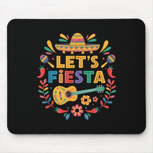 Cinco De Mayo Lets Fiesta Mexico おもしろい Mexico Par マウスパッド (正面)