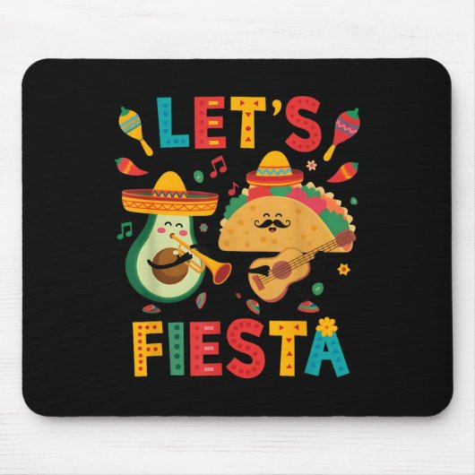 Cinco De Mayo Lets Fiesta Mexico おもしろい Mexico Par マウスパッド (正面)