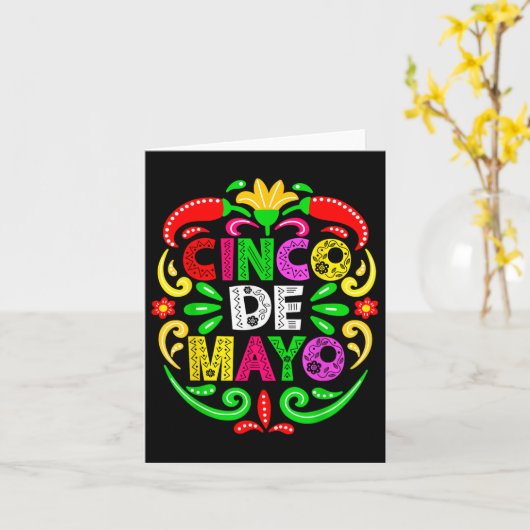Cinco De Mayo Lets Fiesta Squad 5 De Mayo Mexican カード (黄色い花)