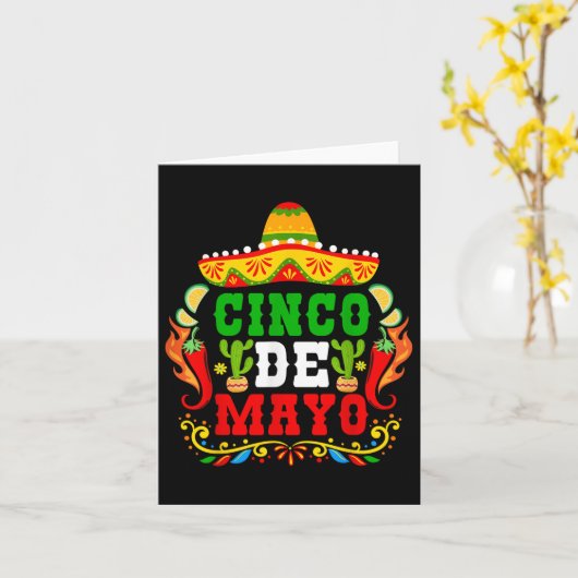 Cinco De Mayo Lets Fiesta Squad 5 De Mayo Mexican カード (黄色い花)