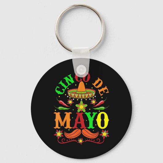 Cinco De Mayo Lets Fiesta Squad 5 De Mayo Mexican キーホルダー (正面)