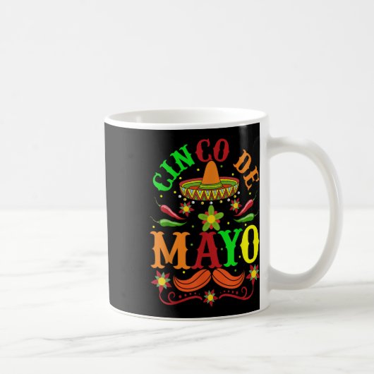 Cinco De Mayo Lets Fiesta Squad 5 De Mayo Mexican コーヒーマグカップ (右)