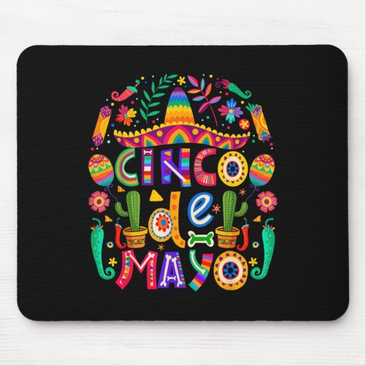Cinco De Mayo Lets Fiesta Squad 5 De Mayo Mexican マウスパッド (正面)