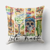 Cinco de Mayo Let's Fiesta Square Throw Pillow クッション (裏面)