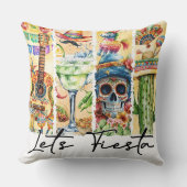 Cinco de Mayo Let's Fiesta Square Throw Pillow クッション (正面)