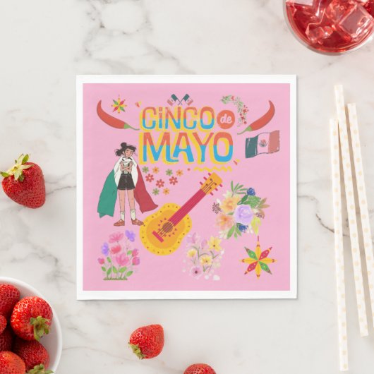Cinco De Mayo light pink スタンダードランチョンナプキン (インサイチュ)