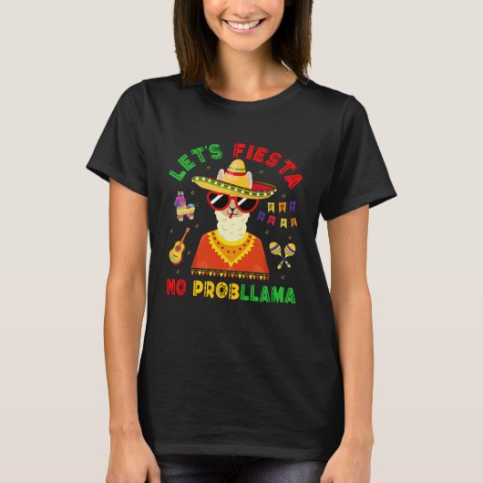 Cinco de Mayo Llama Fiesta  Alpaca boys girls wome Tシャツ (正面)