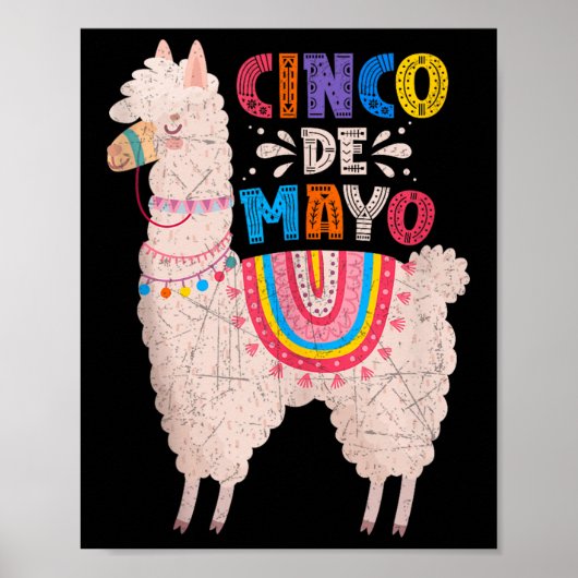 Cinco De Mayo Llama Fiesta Mexicanパーティービベタンク ポスター (正面)