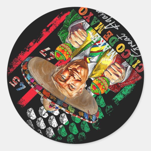 Cinco De Mayo Make Cinco De Mayo再素晴らしびトランプ ラウンドシール (正面)