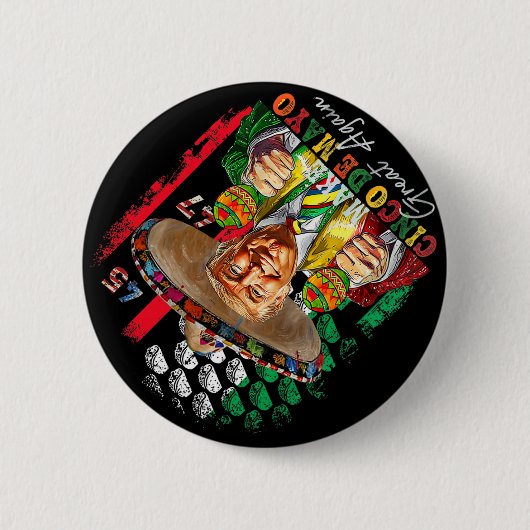 Cinco De Mayo Make Cinco De Mayo再素晴らしびトランプ 缶バッジ (正面)