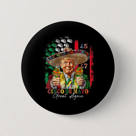 Cinco De Mayo Make Cinco De Mayo再素晴らしびトランプ 缶バッジ (正面)