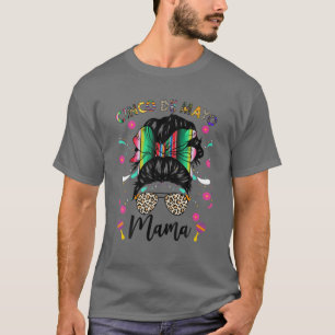 Cinco De Mayo Mama Messy Bun Mexican Women Mother' Tシャツ