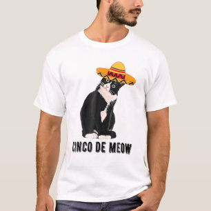 Cinco De Mayo Meow Tuxedo Catソンブレロ・メキシコ映画 Tシャツ