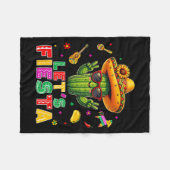 Cinco de mayo mexican cactus funny lets fiestaCinc フリースブランケット (正面(横))