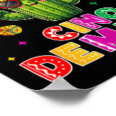 Cinco de mayo mexican cactus funny lets fiestaCinc ポスター (角)