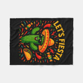 Cinco de mayo mexican cactus party funny letsCinco フリースブランケット (正面(横))