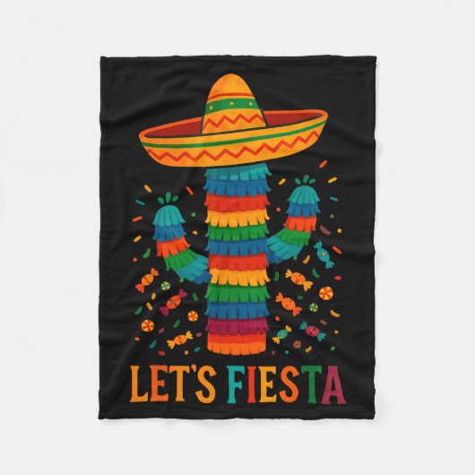 Cinco de mayo mexican cactus party funny letsCinco フリースブランケット (正面)