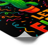 Cinco de mayo mexican cactus party funny letsCinco ポスター (角)