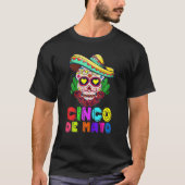 Cinco De Mayo Mexican Cross Sunglasses Skull Musta Tシャツ (正面)