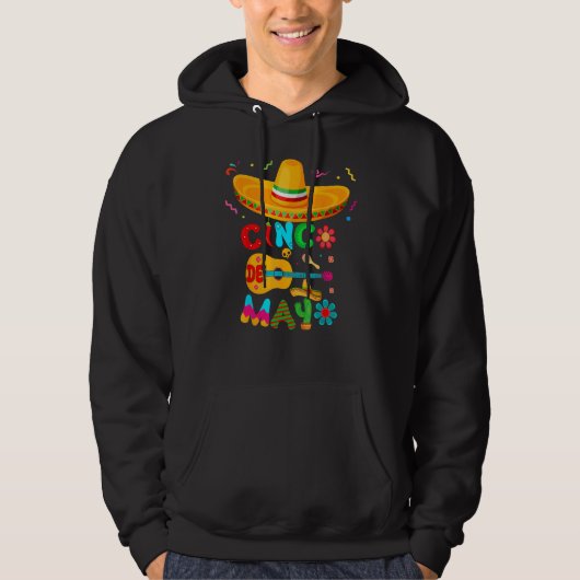 Cinco De Mayo Mexican Guitar Cactus for Men Women  パーカ (正面)