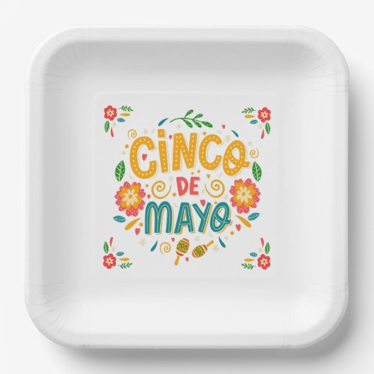 Cinco de Mayo Mexican Paper Plates  ペーパープレート (正面)