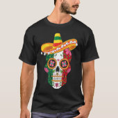 Cinco de Mayo mexican skull celebrate fiesta Tシャツ (正面)