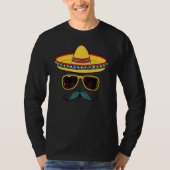 Cinco De Mayo Mexican Sombrero Face Sunglasses 3 Tシャツ (正面)