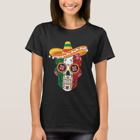 Cinco De Mayo Mexican Sugar Skull Love Mexico Tシャツ (正面)