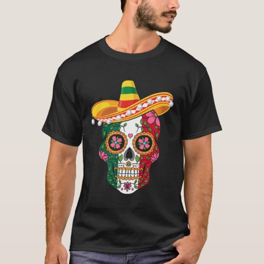 Cinco De Mayo Mexican Sugar Skull Love Mexico Tシャツ (正面)