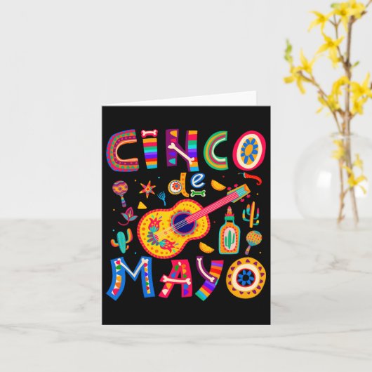 Cinco De Mayo Mexican Taco おもしろい 5 De Mayo Lets Fi カード (黄色い花)