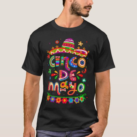 Cinco De Mayo Mexican Taco Letsフィエスタチンコデマ Tシャツ (正面)
