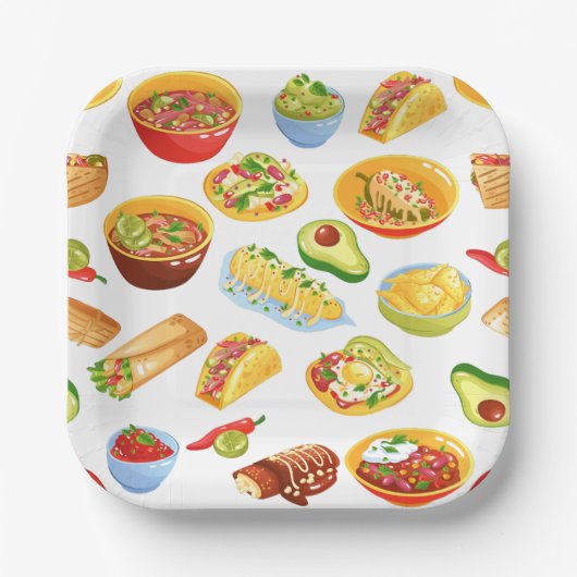 cinco de mayo mexico burrito taco tamale ペーパープレート (正面)