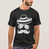 Cinco de Mayo Mustache Sunglasses Sombrero Graphic Tシャツ (正面)